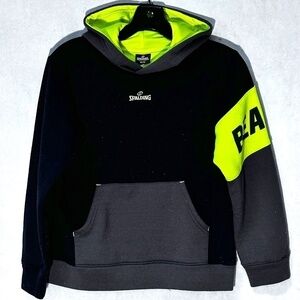 Spalding Athletic Black Neon Green Basketball Hoodie